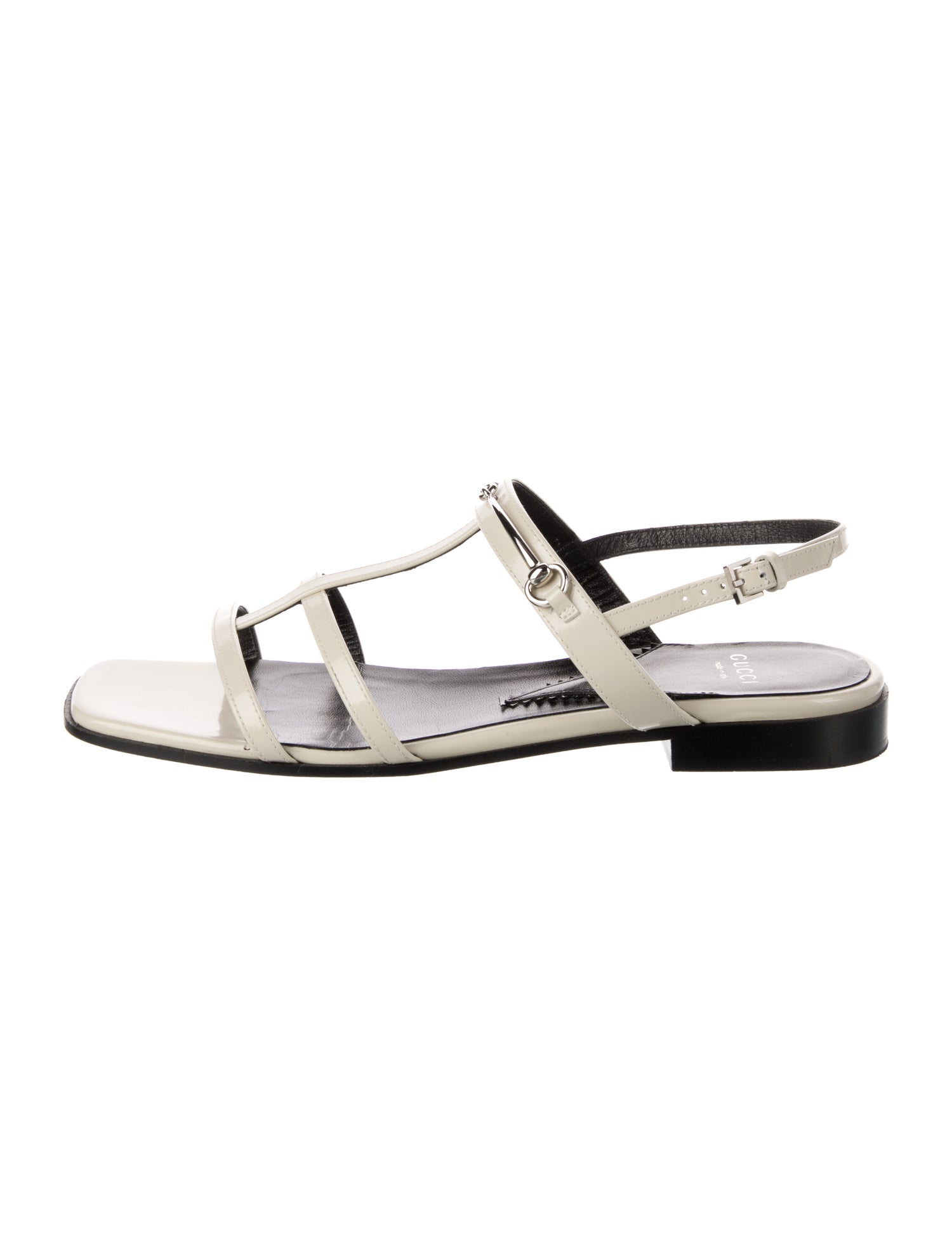 Gucci Horsebit Accent Leather T-Strap Sandals