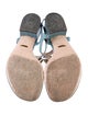 Gucci Double G Logo Leather T-Strap Sandals