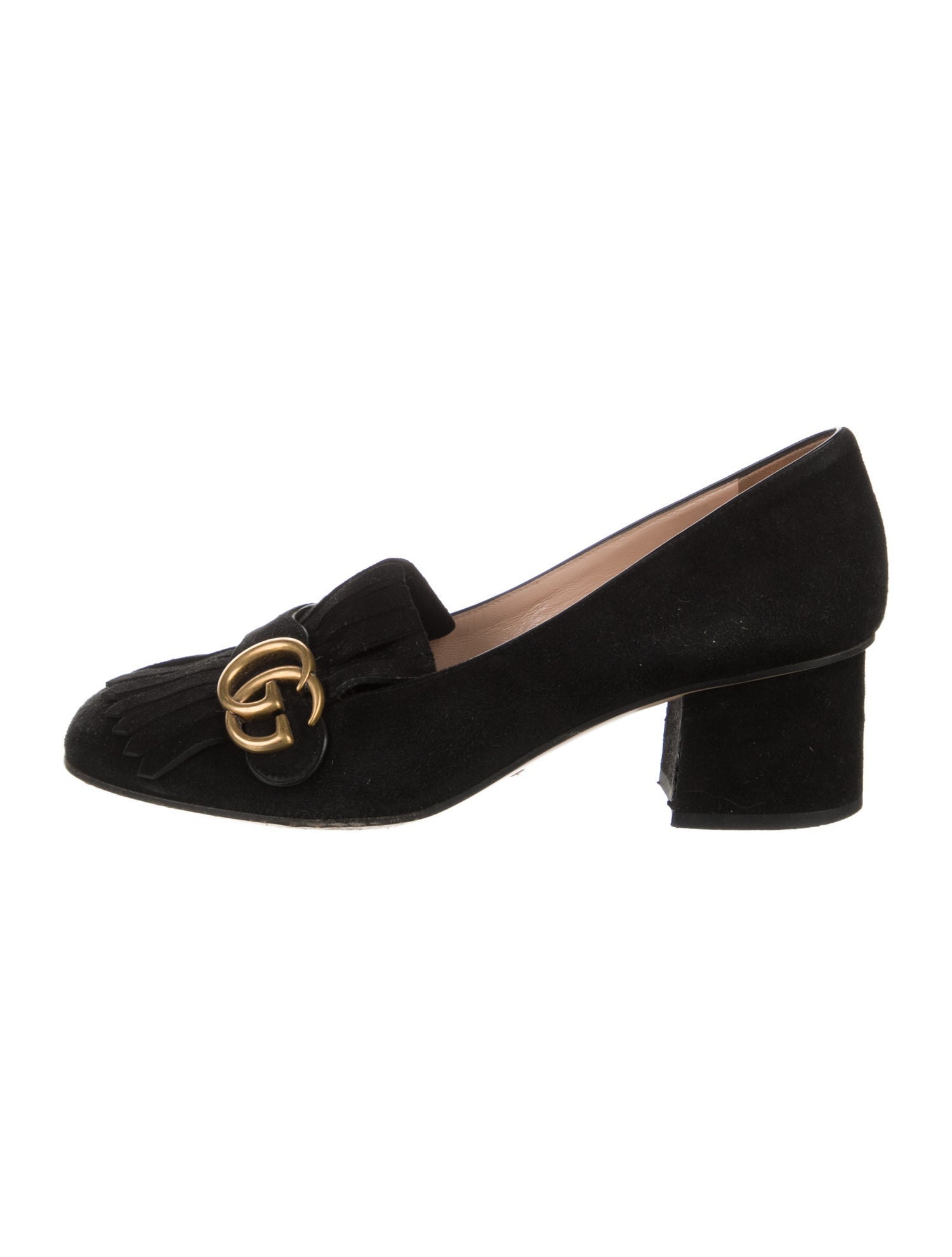 Gucci Double G Logo Suede Pumps
