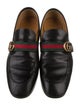 Gucci Web Accent Leather Loafers