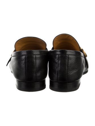 Gucci Web Accent Leather Loafers