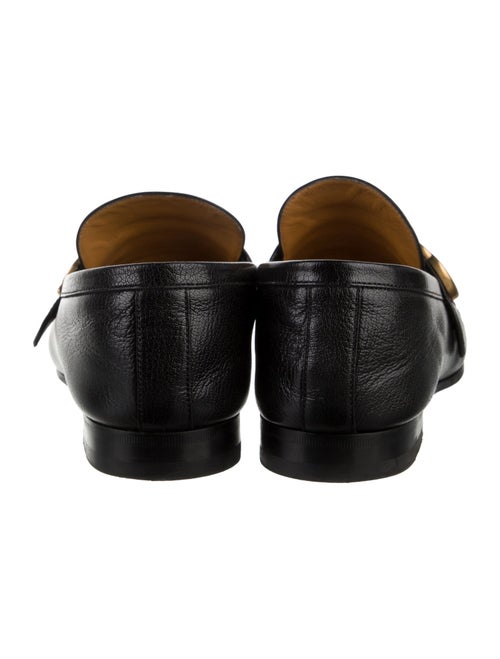 Gucci Web Accent Leather Loafers
