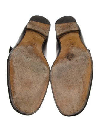 Gucci Web Accent Leather Loafers