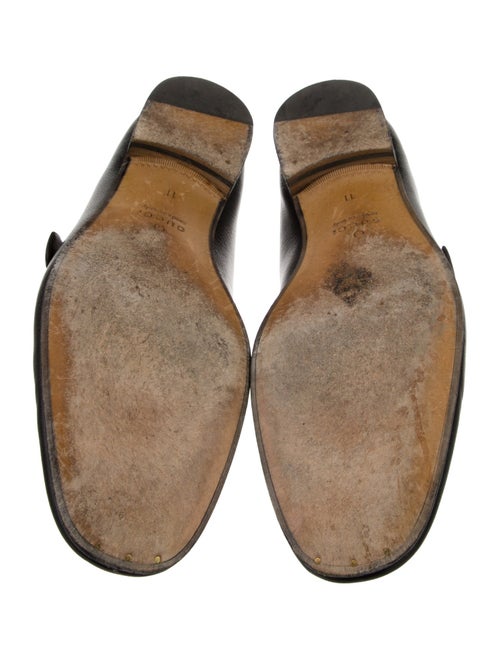 Gucci Web Accent Leather Loafers