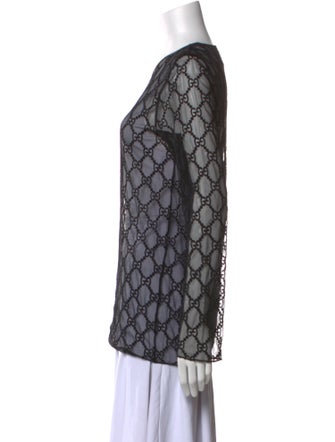 Gucci Printed Bateau Neckline Blouse