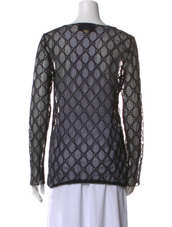 Gucci Printed Bateau Neckline Blouse