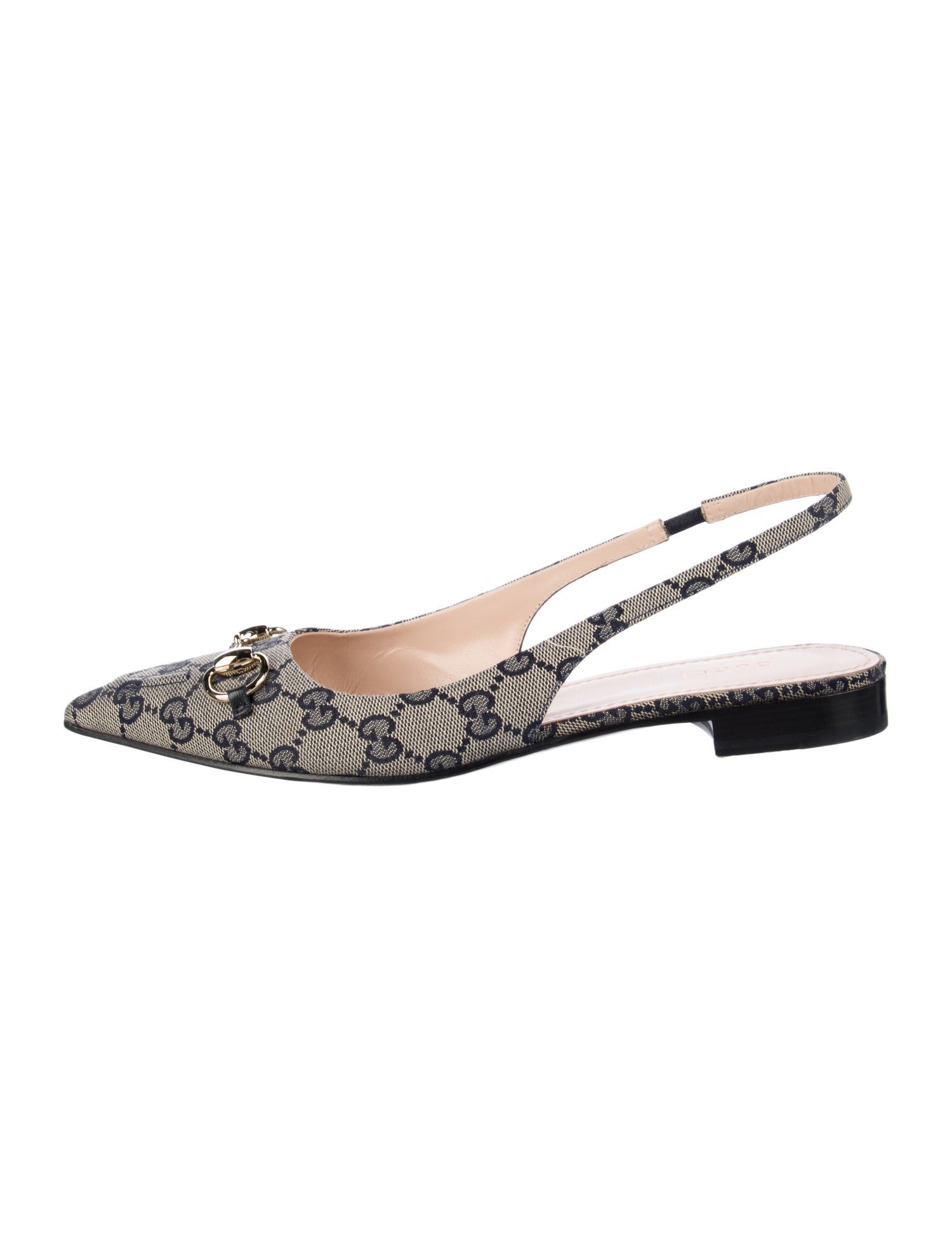 Gucci GG Canvas Canvas Slingback Flats