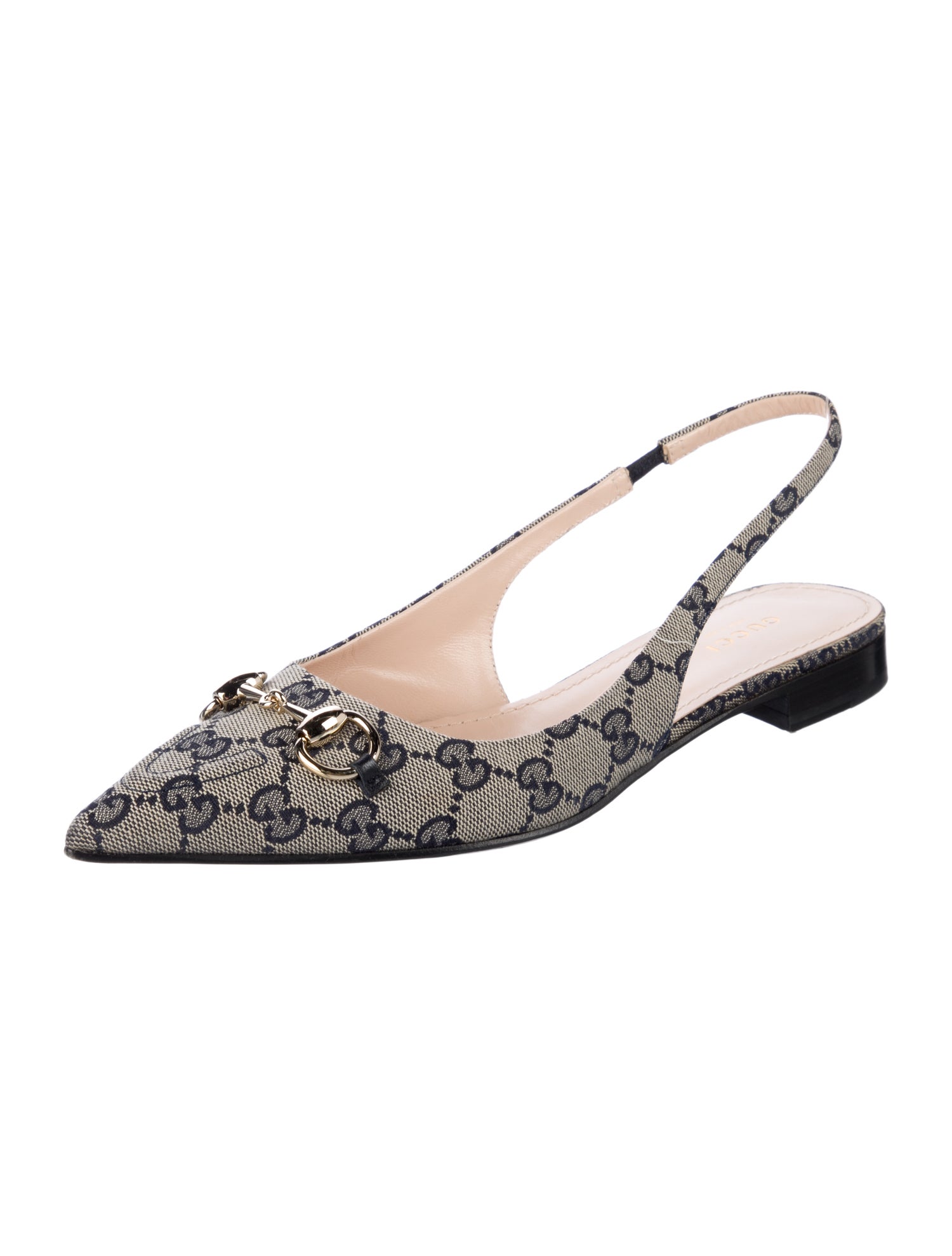 Gucci GG Canvas Canvas Slingback Flats
