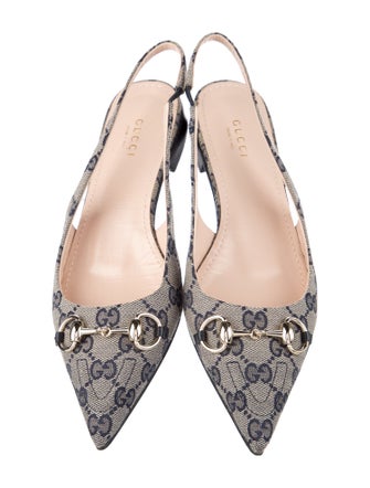 Gucci GG Canvas Canvas Slingback Flats