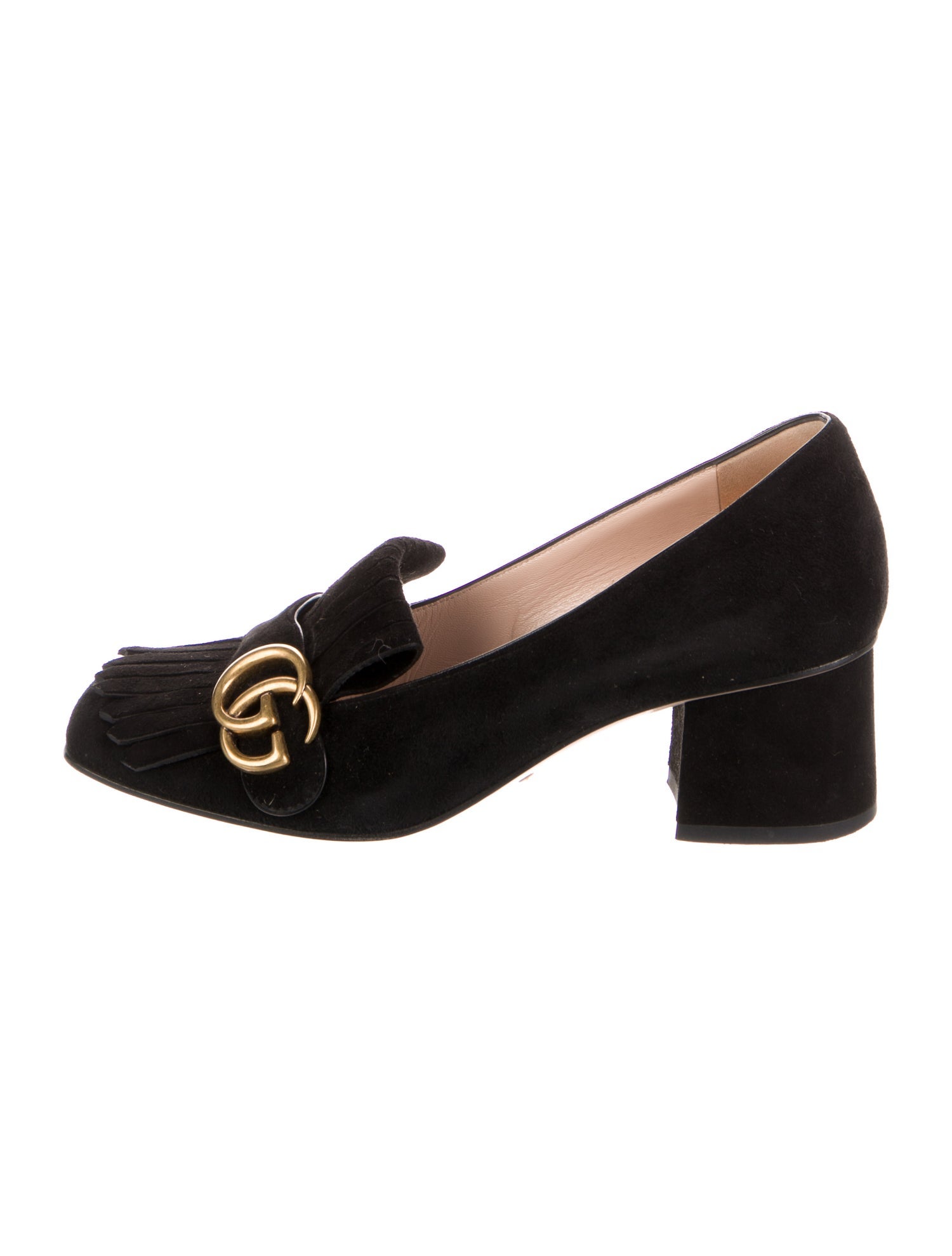Gucci Double G Logo Suede Pumps