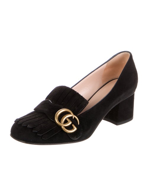 Gucci Double G Logo Suede Pumps
