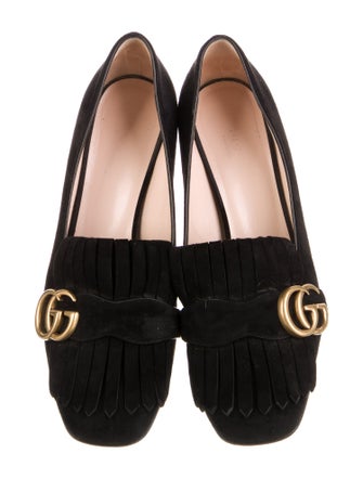 Gucci Double G Logo Suede Pumps