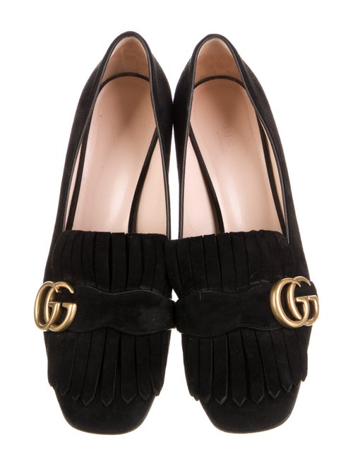 Gucci Double G Logo Suede Pumps