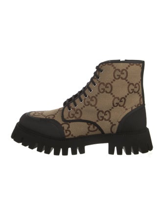 Gucci GG Canvas Canvas Lace-Up Boots