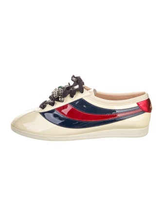 Gucci Sylvie Web Accent Patent Leather Sneakers