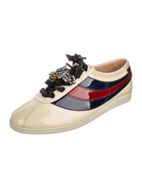 Gucci Sylvie Web Accent Patent Leather Sneakers