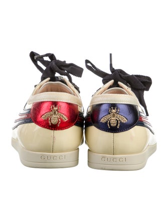 Gucci Sylvie Web Accent Patent Leather Sneakers