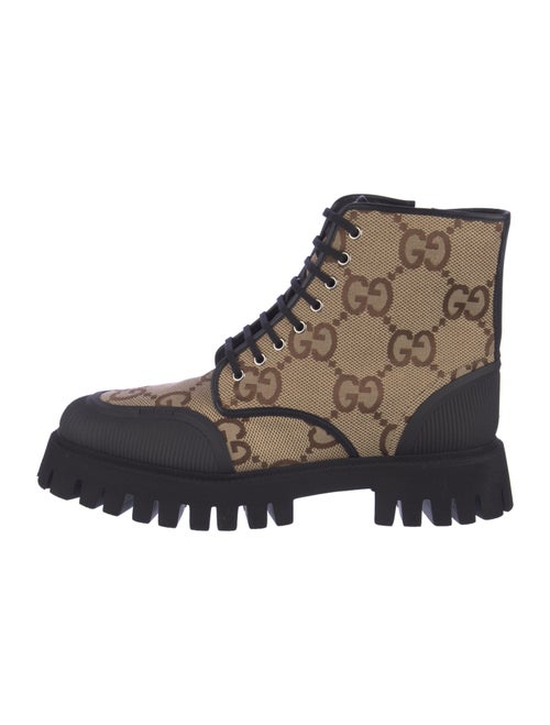 Gucci GG Canvas Canvas Lace-Up Boots