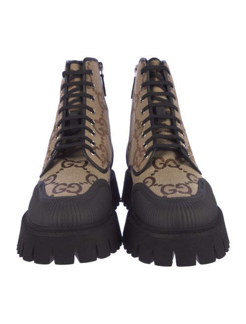 Gucci GG Canvas Canvas Lace-Up Boots