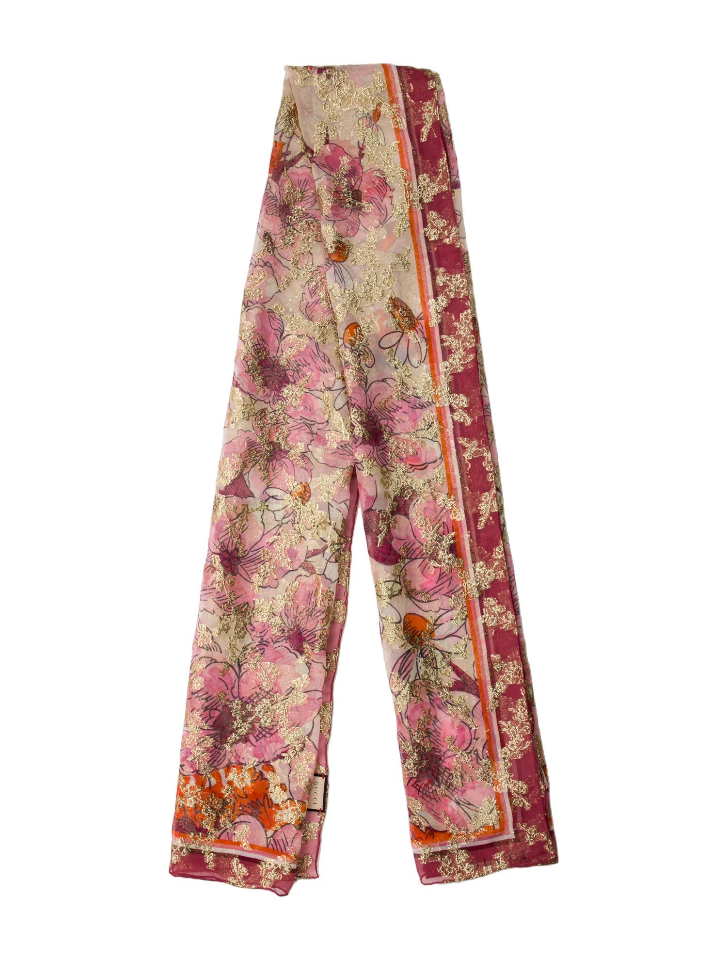 Gucci Silk Floral Print Scarf