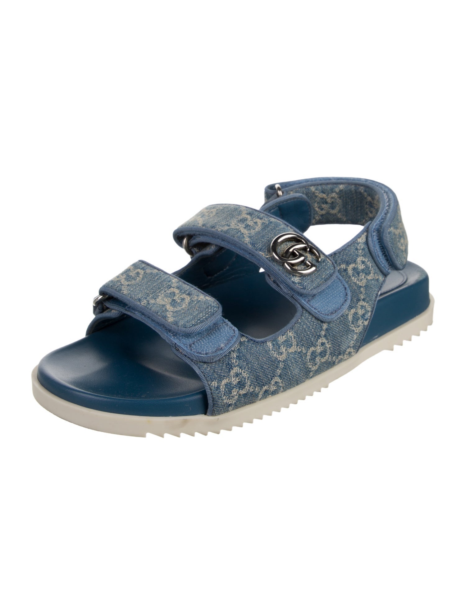 Gucci GG Canvas Denim Slingback Sandals