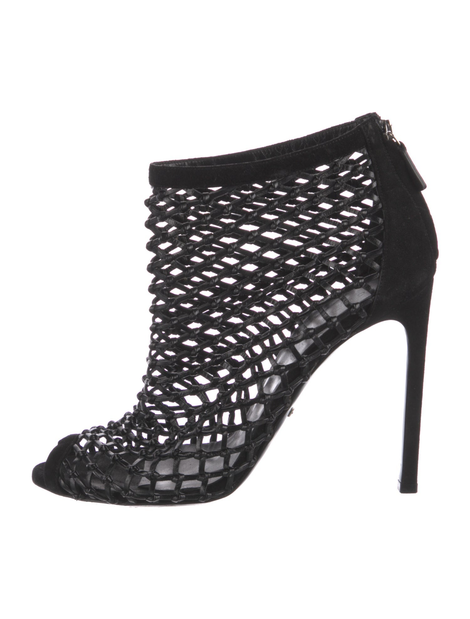 Gucci Leather Mesh Accents Boots