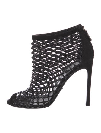 Gucci Leather Mesh Accents Boots