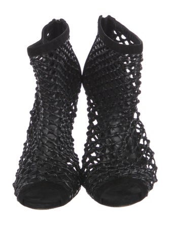 Gucci Leather Mesh Accents Boots