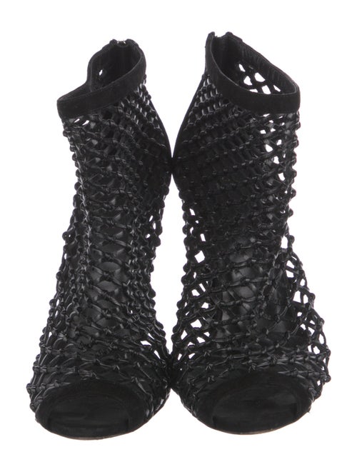 Gucci Leather Mesh Accents Boots