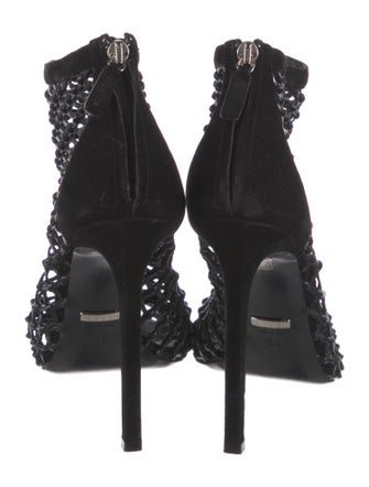 Gucci Leather Mesh Accents Boots