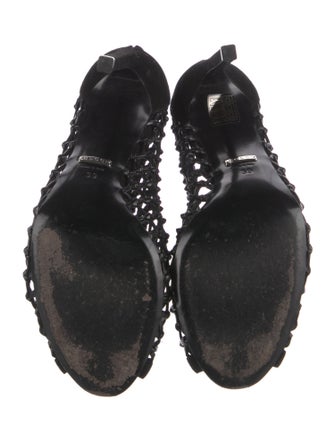 Gucci Leather Mesh Accents Boots