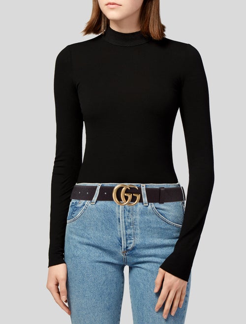 Gucci Double G Logo Leather Belt
