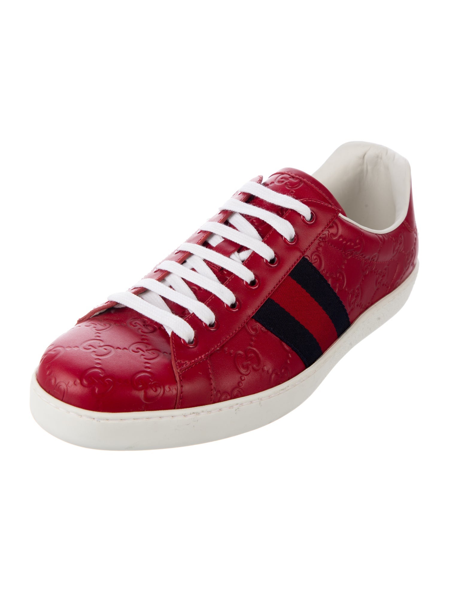 Gucci Sylvie Web Accent Leather Sneakers