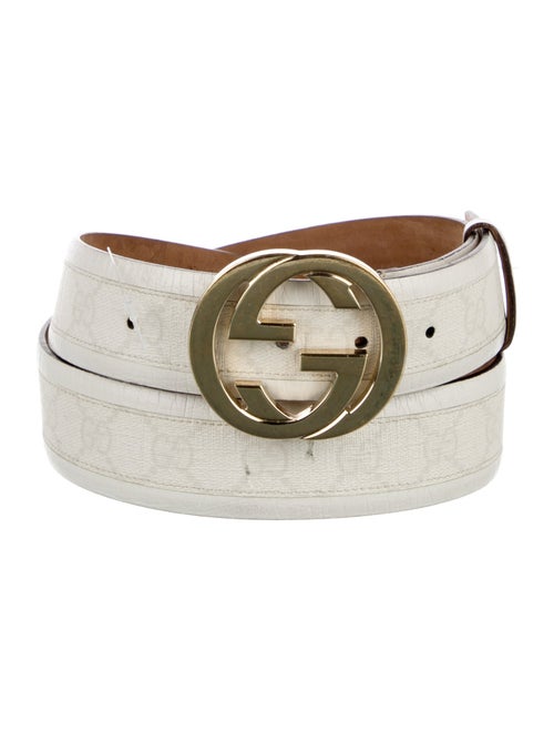 Gucci GG Supreme Leather Trim Embellishment Waist Belt
