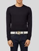 Gucci GG Supreme Leather Trim Embellishment Waist Belt