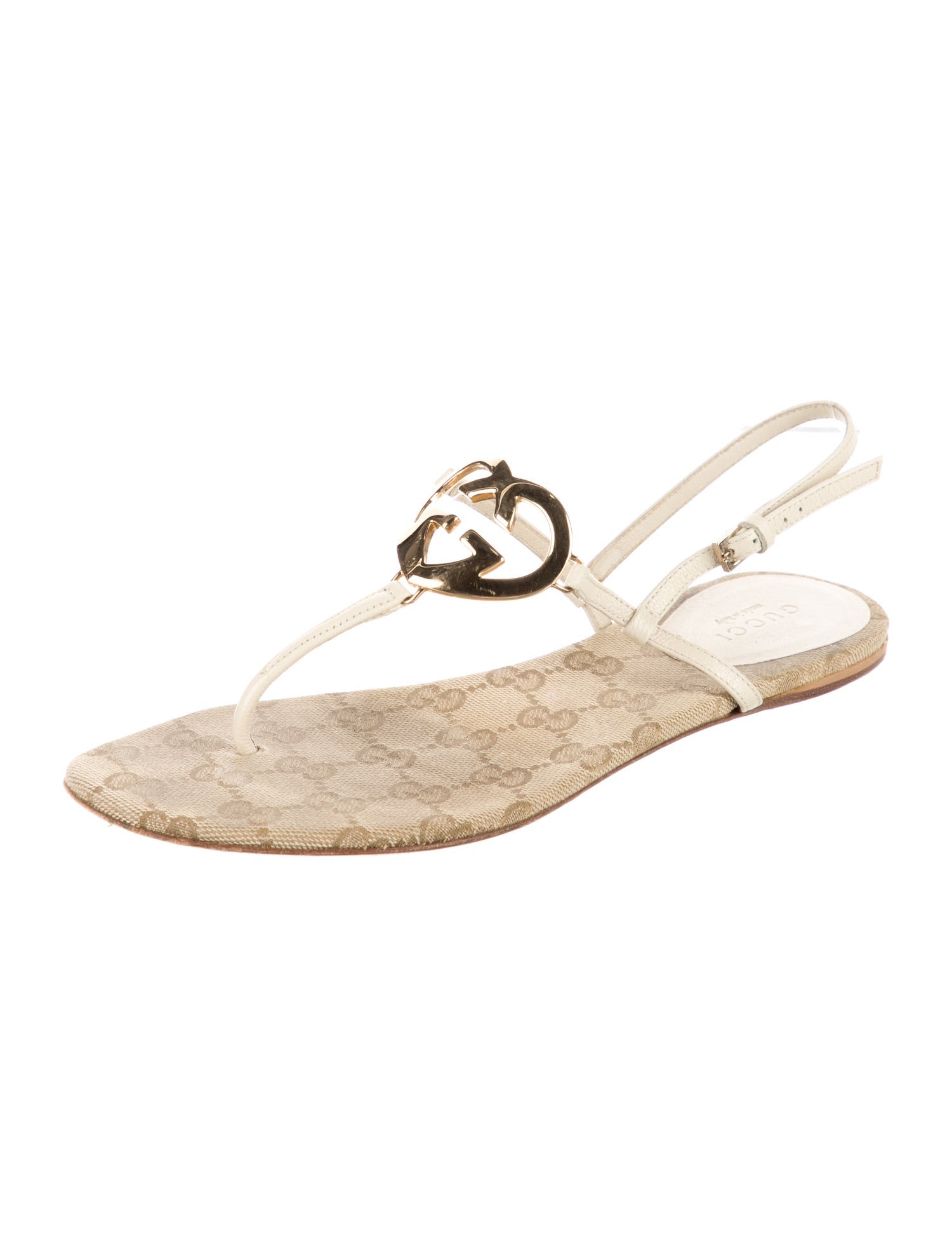 Gucci GG Canvas Canvas Slingback Sandals