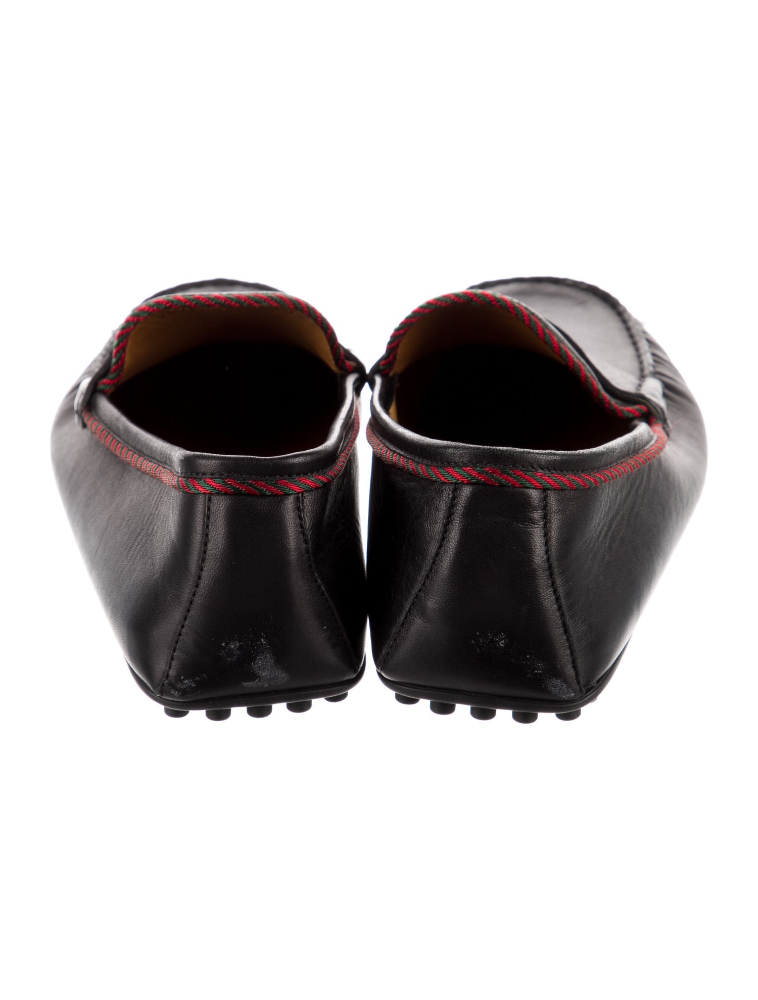 Gucci Web Accent Leather Drivers