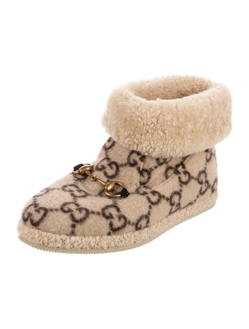 Gucci GG Supreme Wool Lace-Up Boots