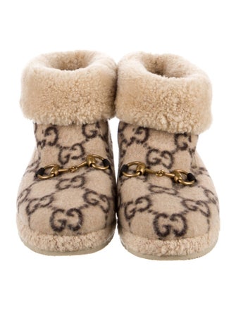 Gucci GG Supreme Wool Lace-Up Boots