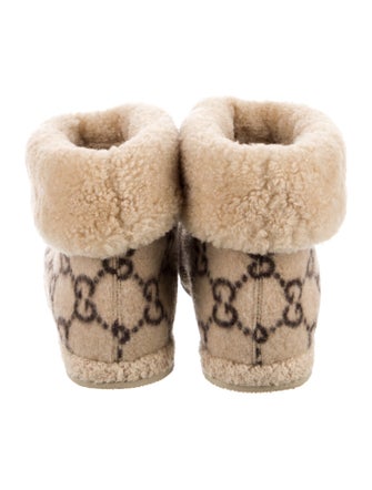 Gucci GG Supreme Wool Lace-Up Boots