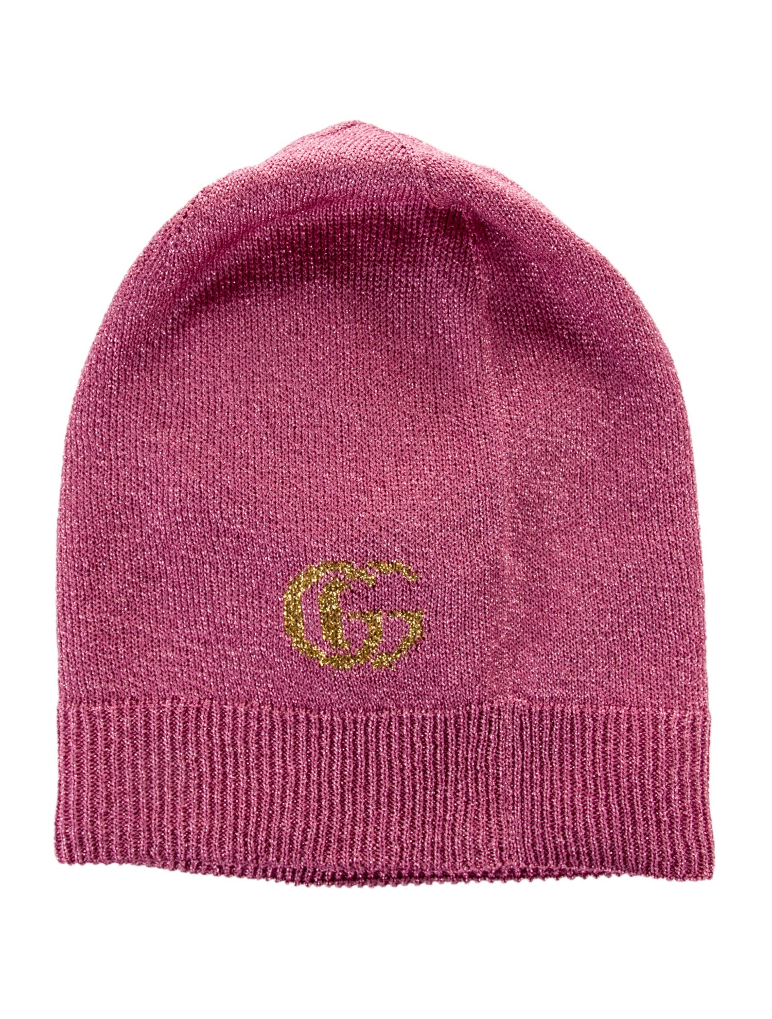 Gucci Pink Metallic Glitter Beanie w/Tags