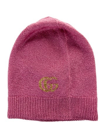 Gucci Hats Pink Metallic Glitter Beanie