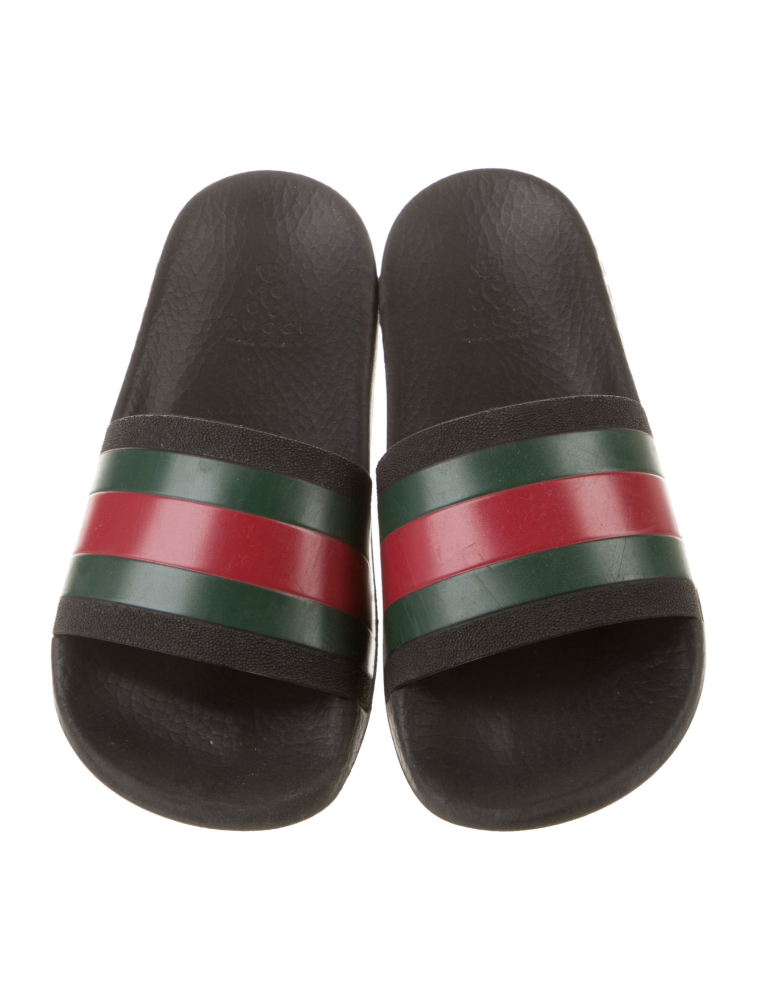 Gucci Kids' Web Accent Rubber Slides