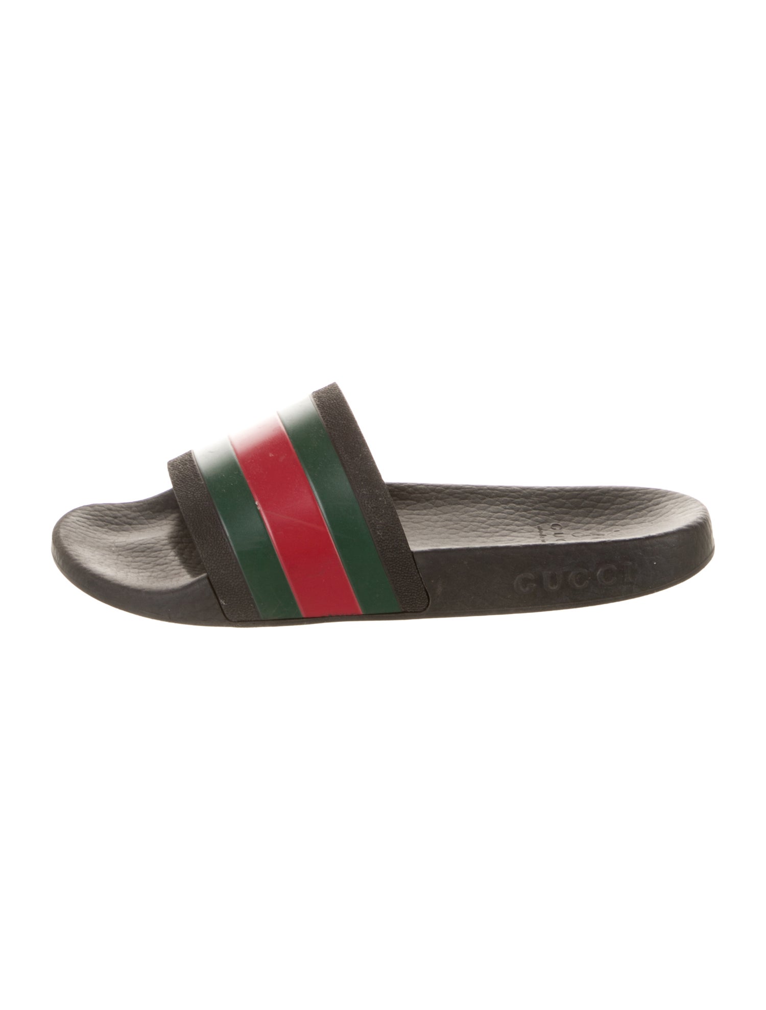Gucci Kids' Web Accent Rubber Slides