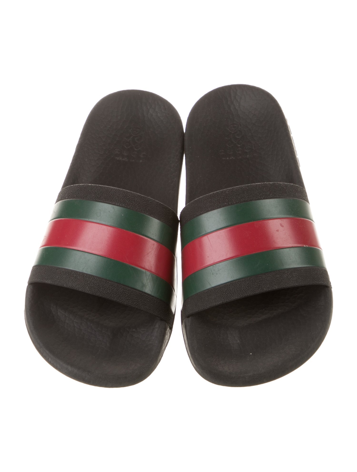 Gucci Kids' Web Accent Rubber Slides