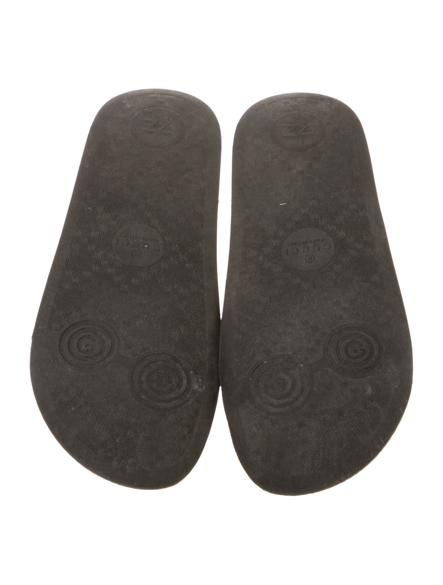 Gucci Kids' Web Accent Rubber Slides