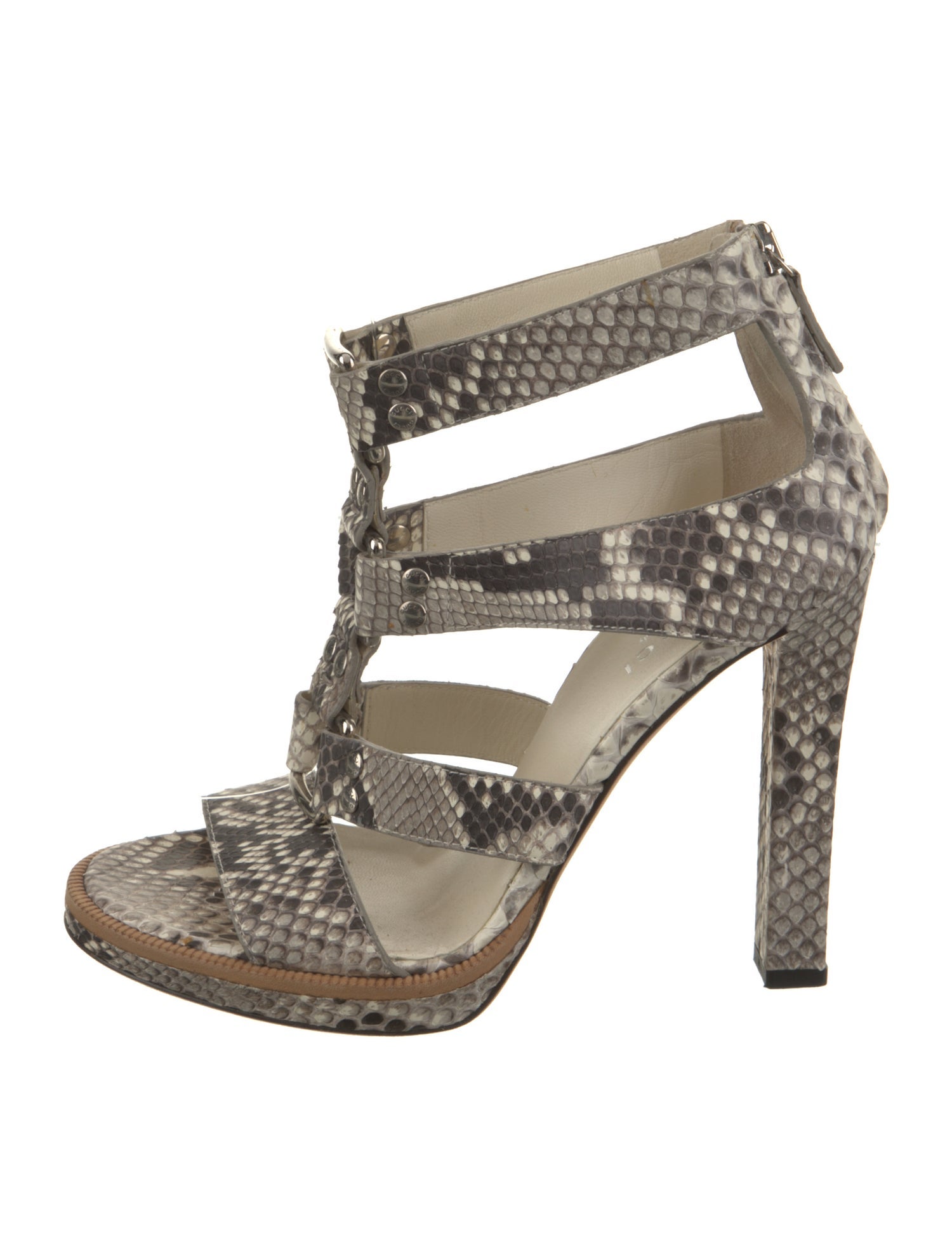 Gucci Snakeskin Animal Print Gladiator Sandals