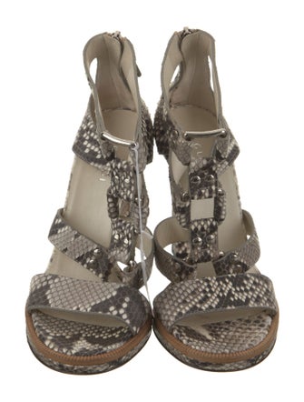 Gucci Snakeskin Animal Print Gladiator Sandals