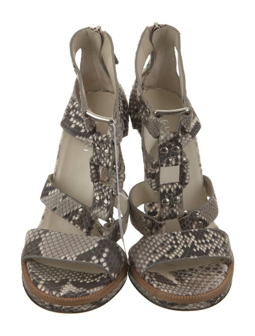 Gucci Snakeskin Animal Print Gladiator Sandals