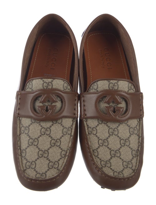 Gucci Interlocking G Logo Leather Drivers